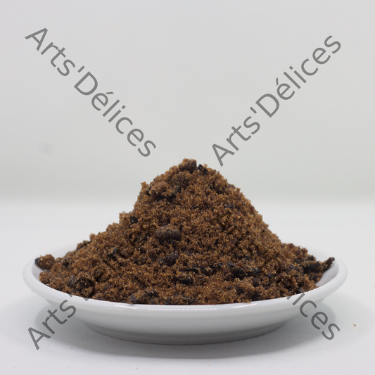 Cassonade à 10% de vanille noire "Bourbon" 100% Naturel Origine Madagascar/Maurice. Elaboré en France - Arts Délices