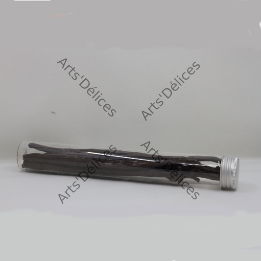 gousses de vanille bourbon dans tube en verre