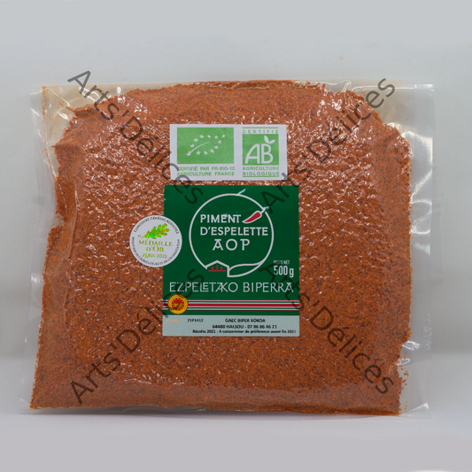 piment d'espelette bio en sachet sous-vide  